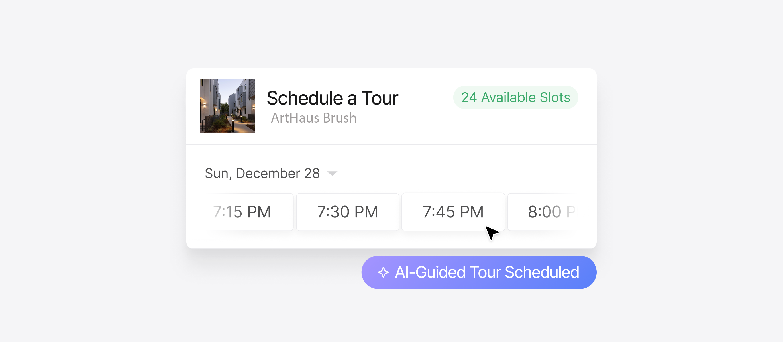 Booking Screenshot